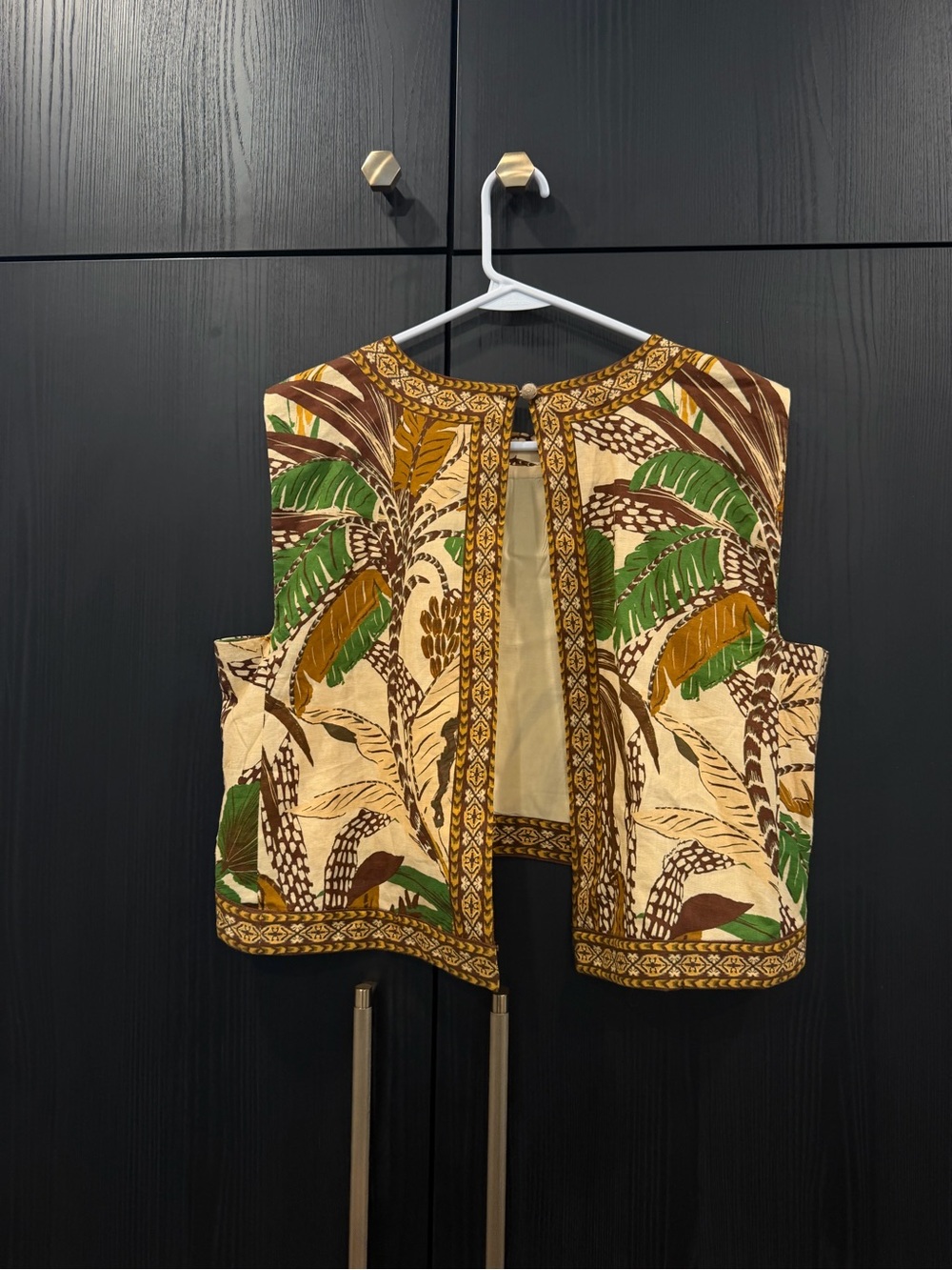 FARM Rio Girls Tropical Print Crop Top - Cream, Green & Yellow - Picture 3 of 4